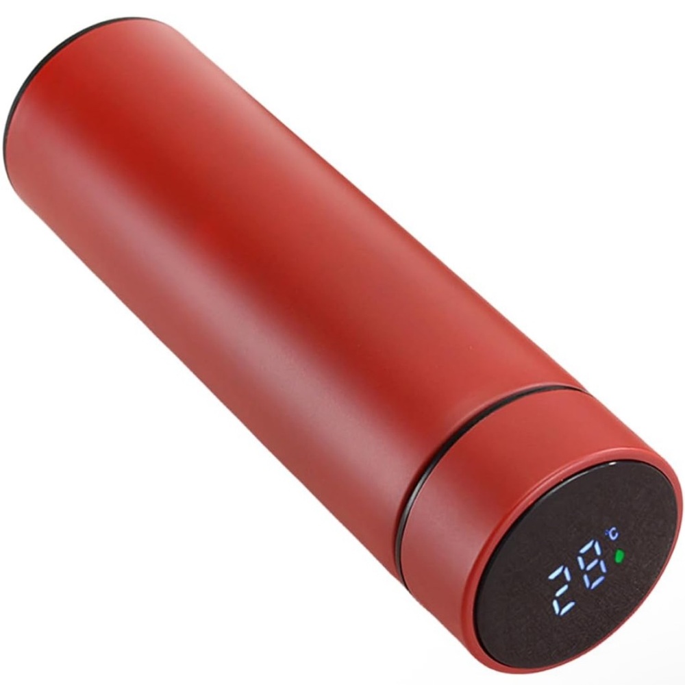 Smart Thermos with Temperature Display- red